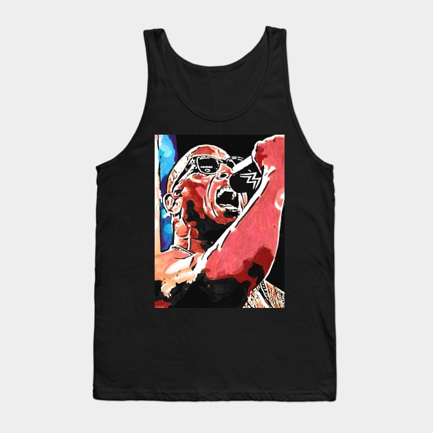 THE ROCK HOLLYWOOD BLOODLINE WWE wrestling Painting Tank Top by PAULS WRESTLING ART